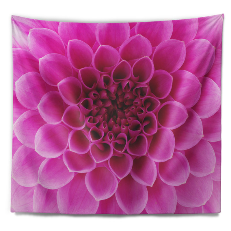 Tapisserie florale à grandes fleurs et pétales roses, H 32 po x l 39 po