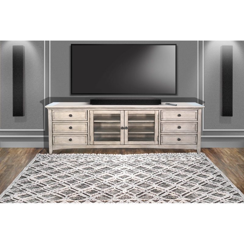 Ayami Solid Wood Storage Credenza, Urban Gray, 82" W x 17" D