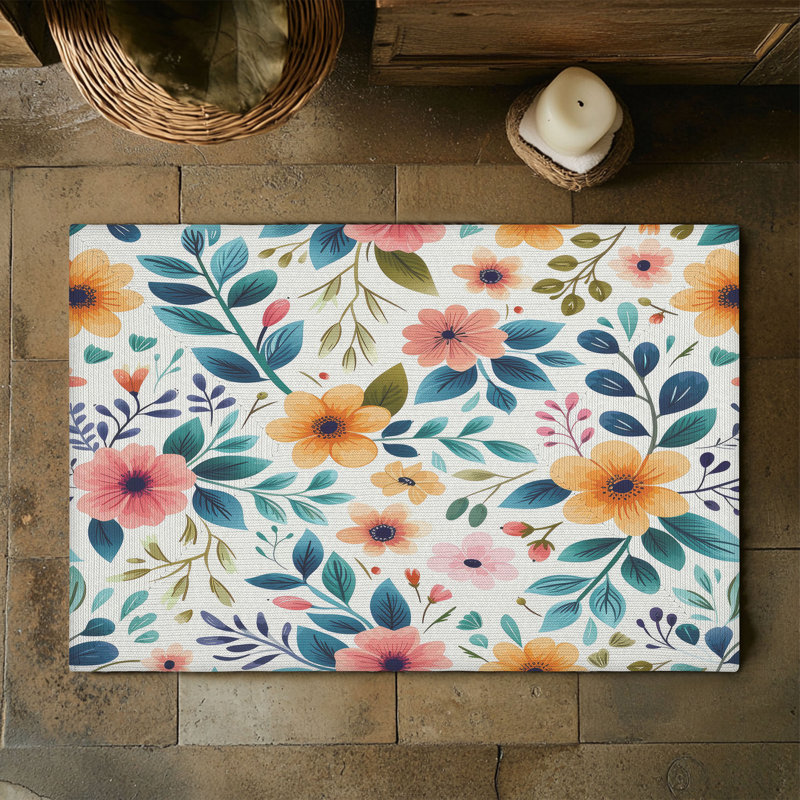 Tapis tressé Blossoming Spring Garden, Rectangulaire 3 pi x 5 pi