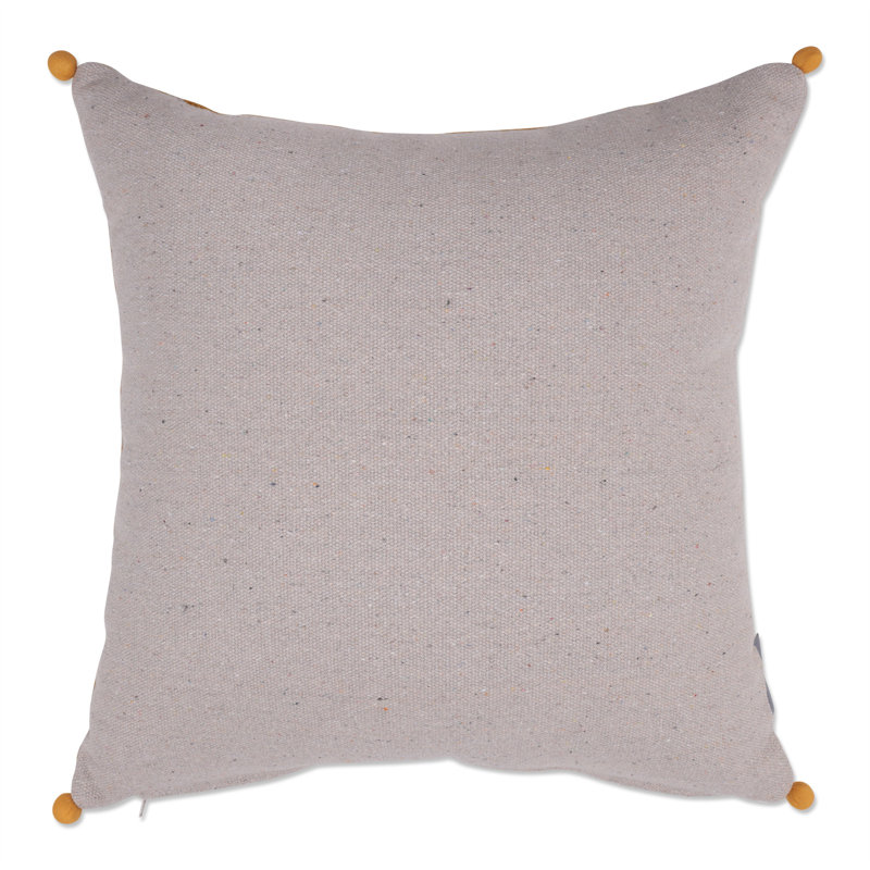 Yellow Geometric Cotton Square Throw Pillow 18" x 18"