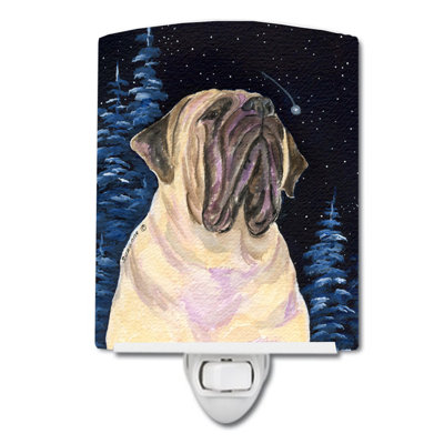 Starry Mastiff Ceramic Night Light
