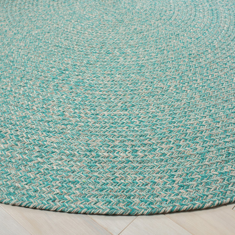 Manzella Hand Woven Cotton Chevron Rug, Round 3'