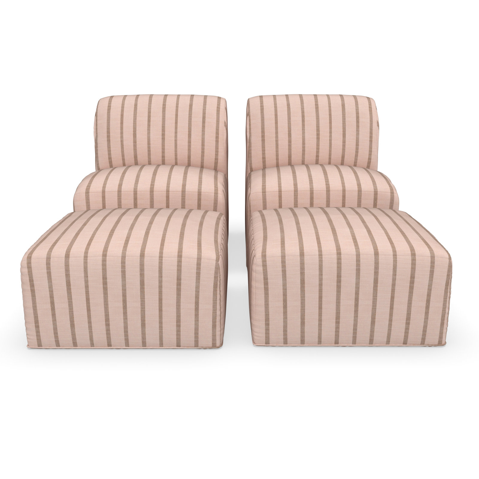 Praia Sunbrella® Patio Lounge Chair, Pink Striped Sunbrella®