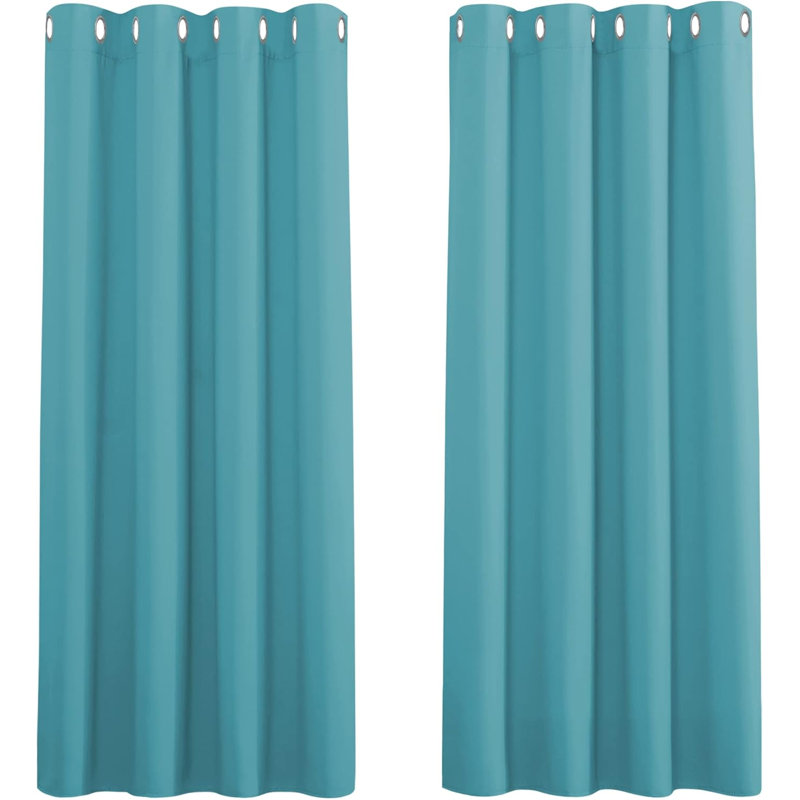 Blackout Curtain Pair, Turquoise Blue