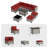 10-Piece Outdoor Patio Conversation Set With 55,000 BTU Propane Fire Pit Table, Wicker Sectional Sofa, 2 Ottomans & Coffee Table-125547775-125547772