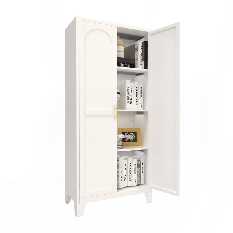  Armoire 2 portes avec serrure, Blanc, H 61,02 po x l 27,56 po x P 13,78 po