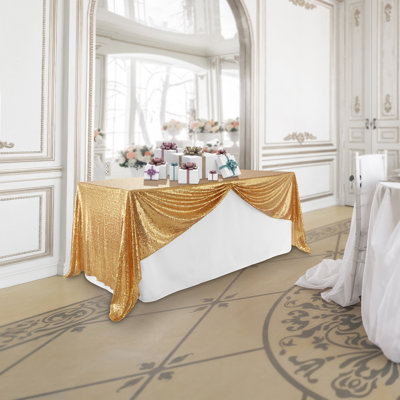  Solid Color Sequin Wedding Tablecloth