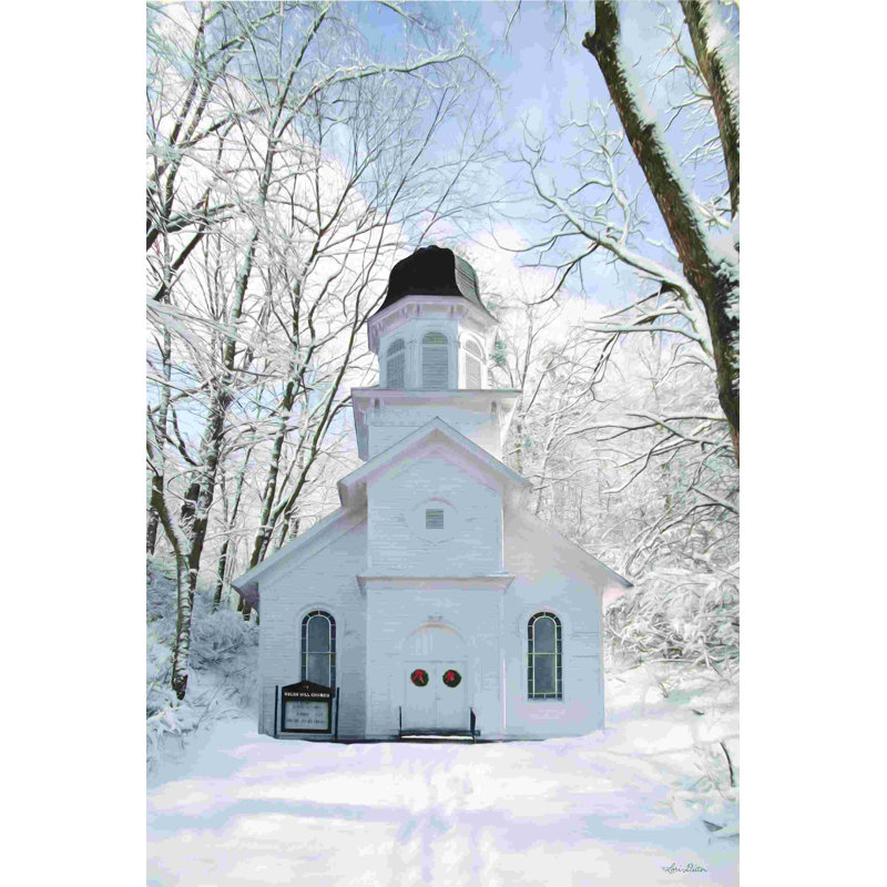 Église dans les bois, H 18 po x l 12 po