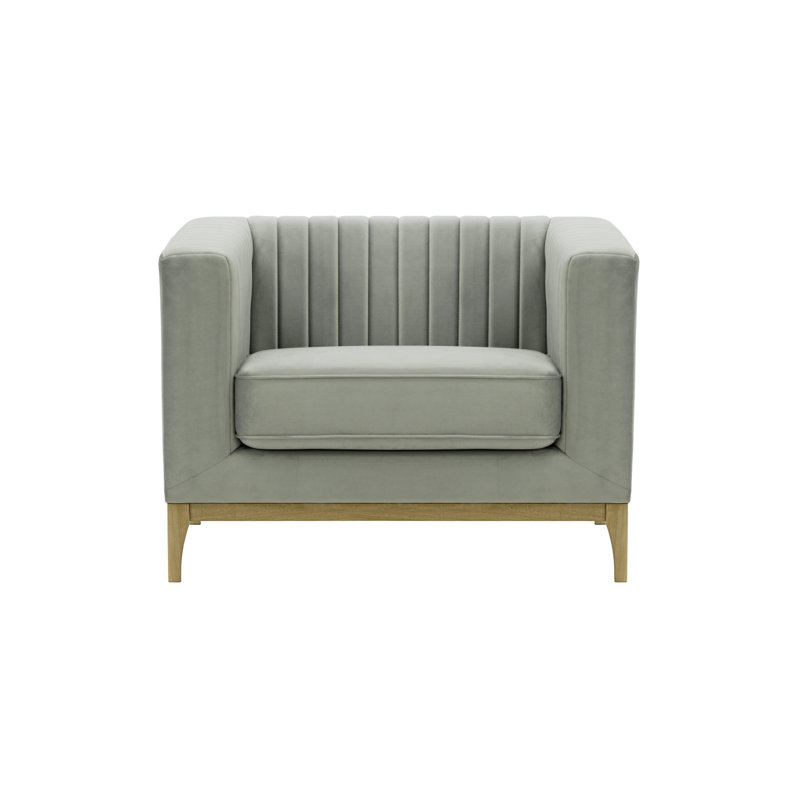 Bullis Velvet Armchair, Wax Black, Light Grey