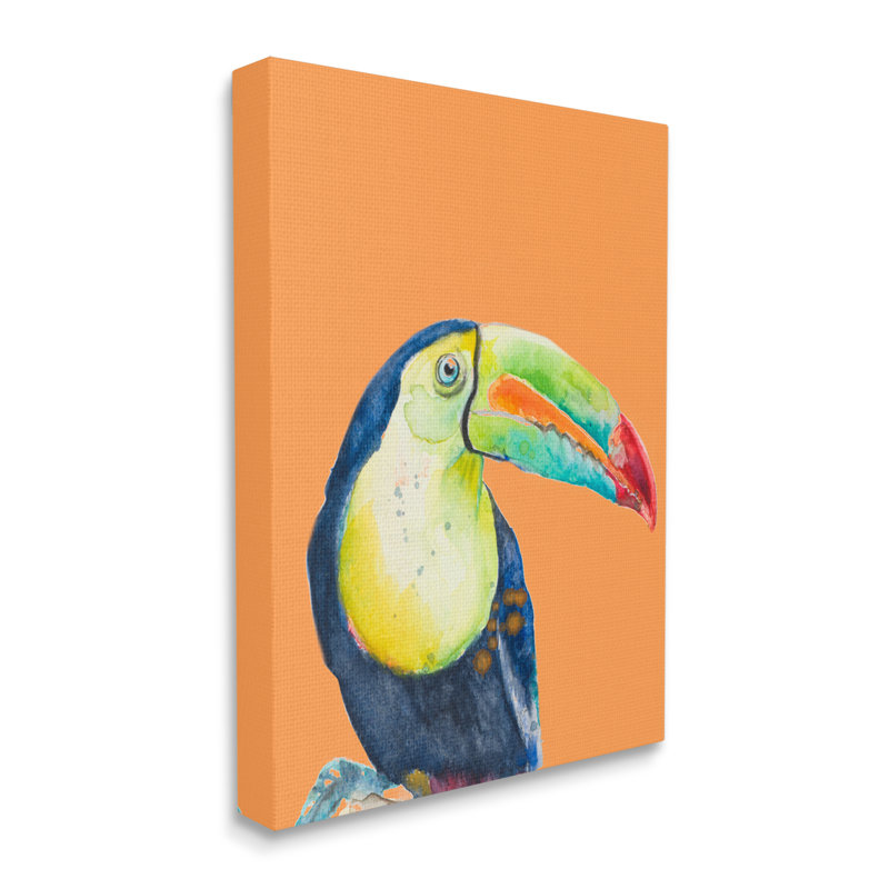 Tropical Toucan Portrait Vivid Beak Rainforest Bird Canvas Art