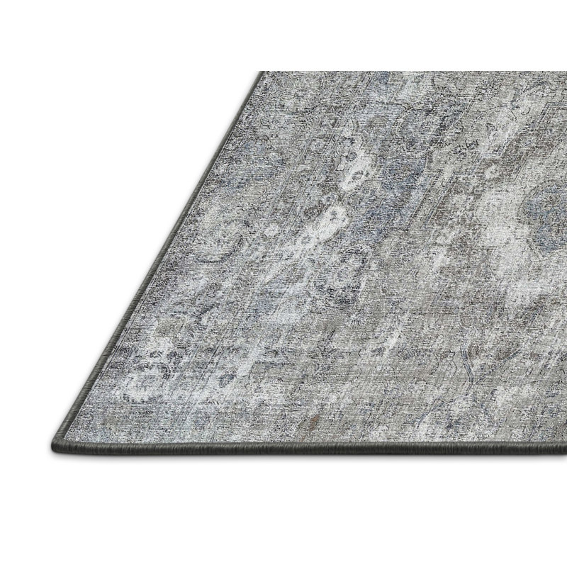 Tapis oriental en laine noir / gris, Rectangle 5 pi x 8 pi