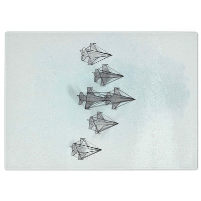 Tempered Glass U.S. Air Force Thunderbird Jets in Abstract Chopping Board