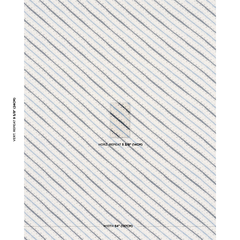 Schumacher X Rita Konig Ronnie Fabric, Blue
