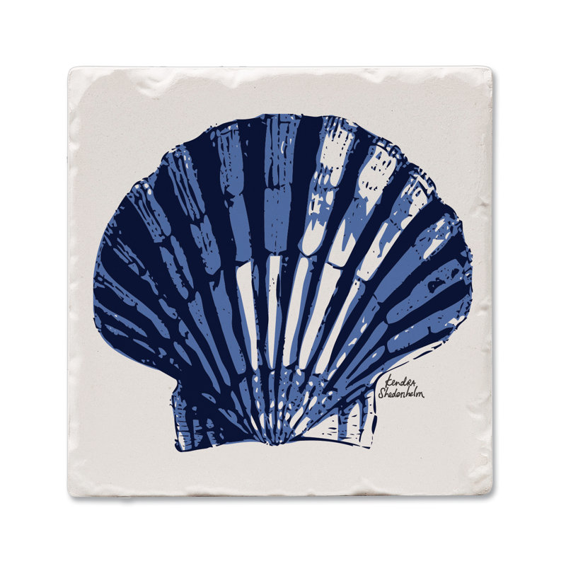 Sous-verre simple à carreaux indigo festonné Indigo Créez votre propre collection