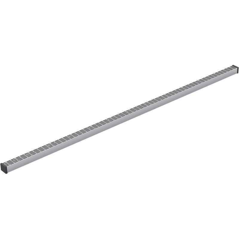 Linear Grid Shower Drain, Bright Silver