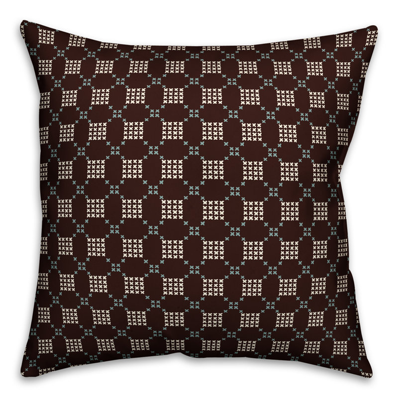 Coussin carré Cross-Stitch, 20 po x 20 po, Brun, Intérieur