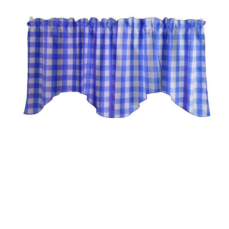 Cantonnière festonnée à carreaux Gingham, Bleu royal