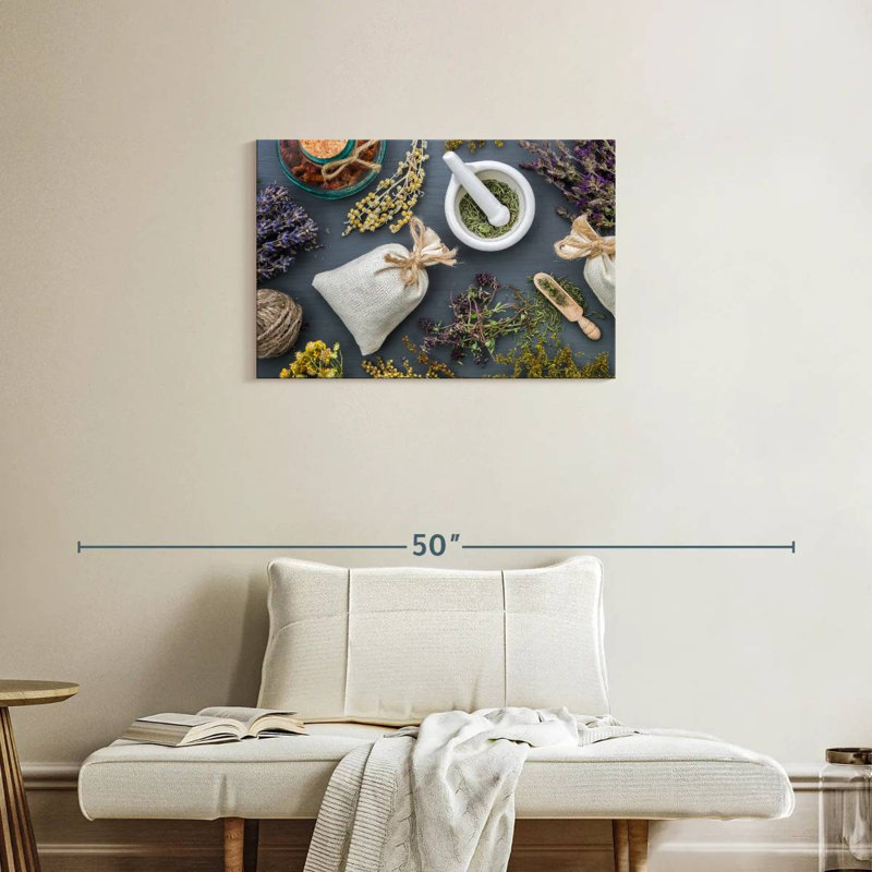 Dried Medicinal Herbs, 20" H x 30" W