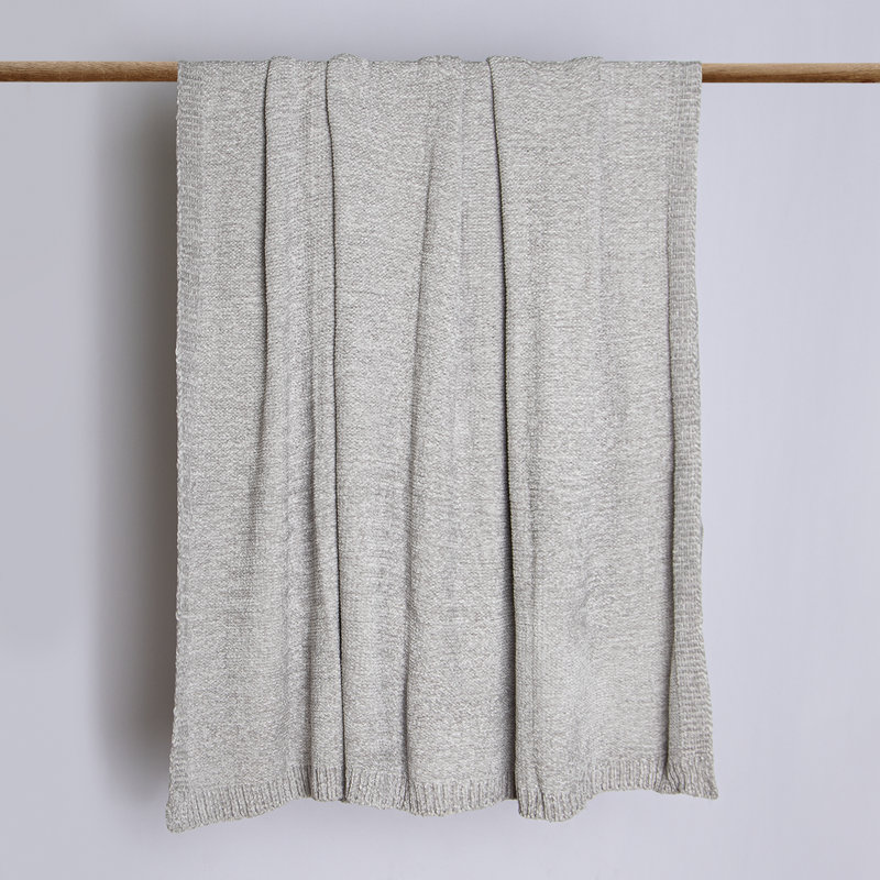 Couverture surdimensionnée en chenille Caspian, Gris clair