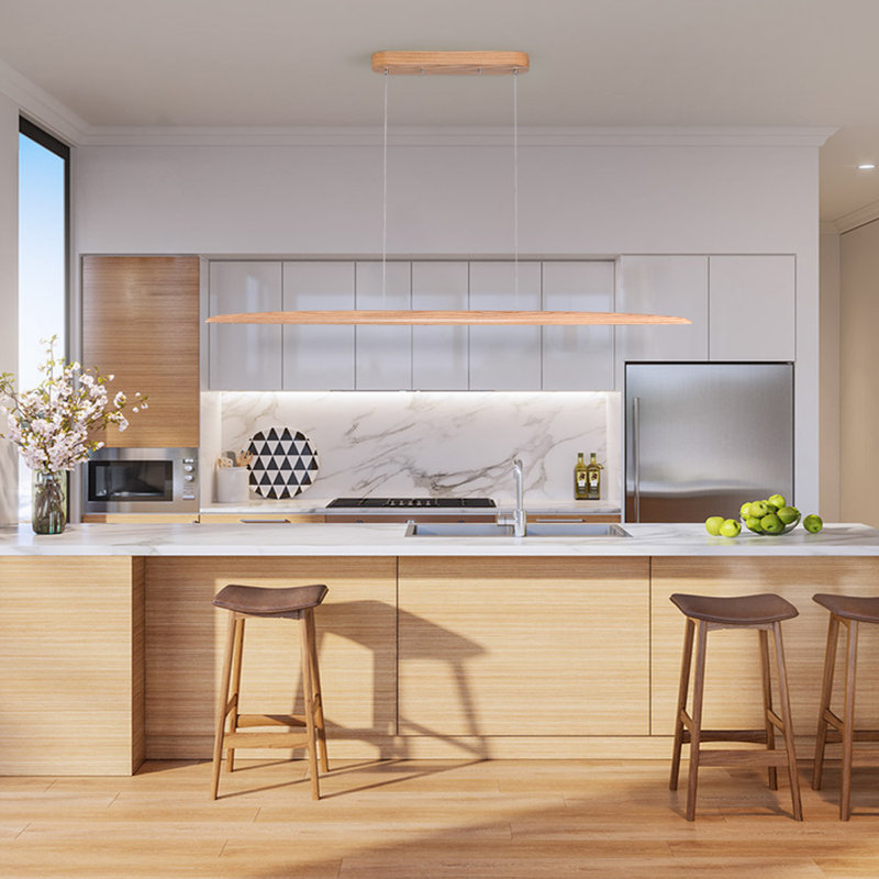 Teyden 1-Light LED Kitchen Island Pendant, Natural