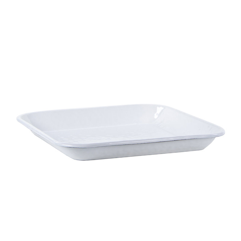Solid Enamelware Dinner Plate, Solid White Textured