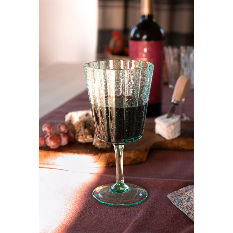 Clear Hand-Blown 9.1 oz Wine Glass Set of 4