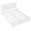Structure de lit plateforme en bois massif grand format avec lattes de soutien solides, design minimaliste moderne, aucun sommier tapissier requis, blanc-1629329121-1629329123