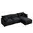 Modular Sectional Sofa, 102 Inch L Shaped Couch Set For Living Room, 3-Seater Comfy Cloud Couches With Movable Ottoman, DIY Combination, Chenille, Black-225206702