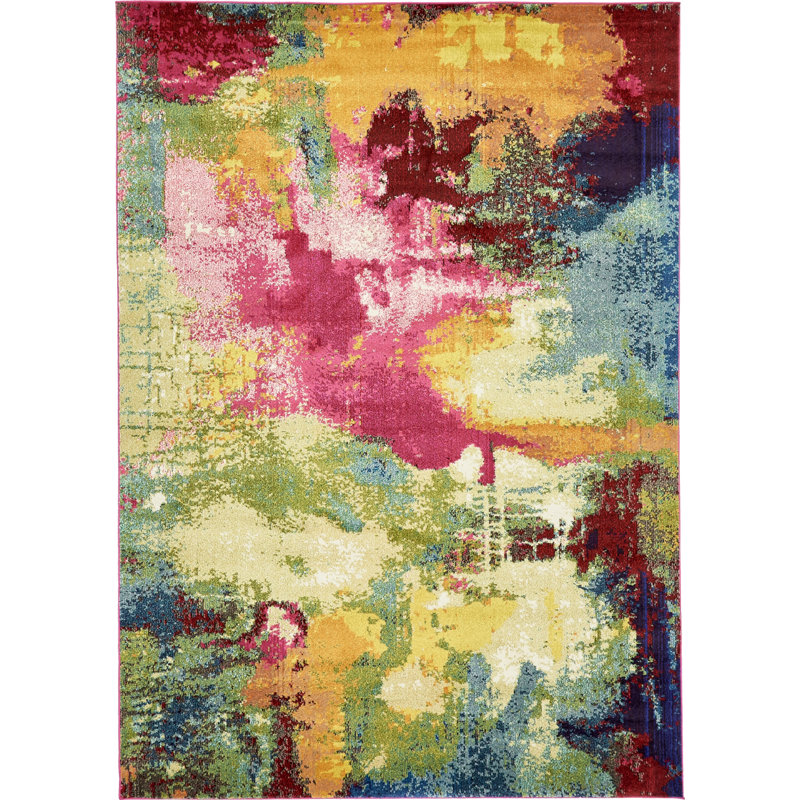Rizer Washable Abstract Indoor Rug, Rectangle 7'1" x 10'