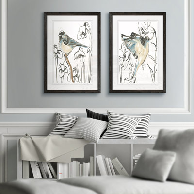 Songbird Meadow - 2 Piece Picture Frame Painting Set