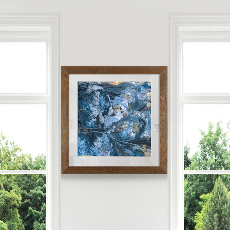 "Indigo I", reproduction d’art sur papier encadrée, H 27,5 po x l 27,5 po x P 1,5 po, Érable encadré