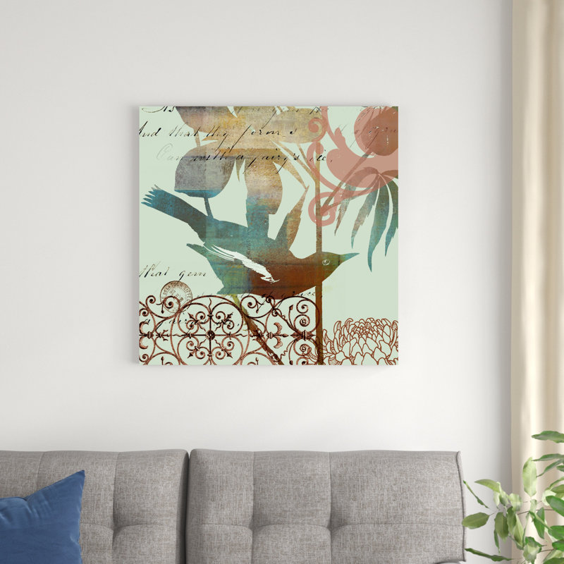 Oiseau fantaisiste I, H 30 po x l 30 po x P 1,25 po