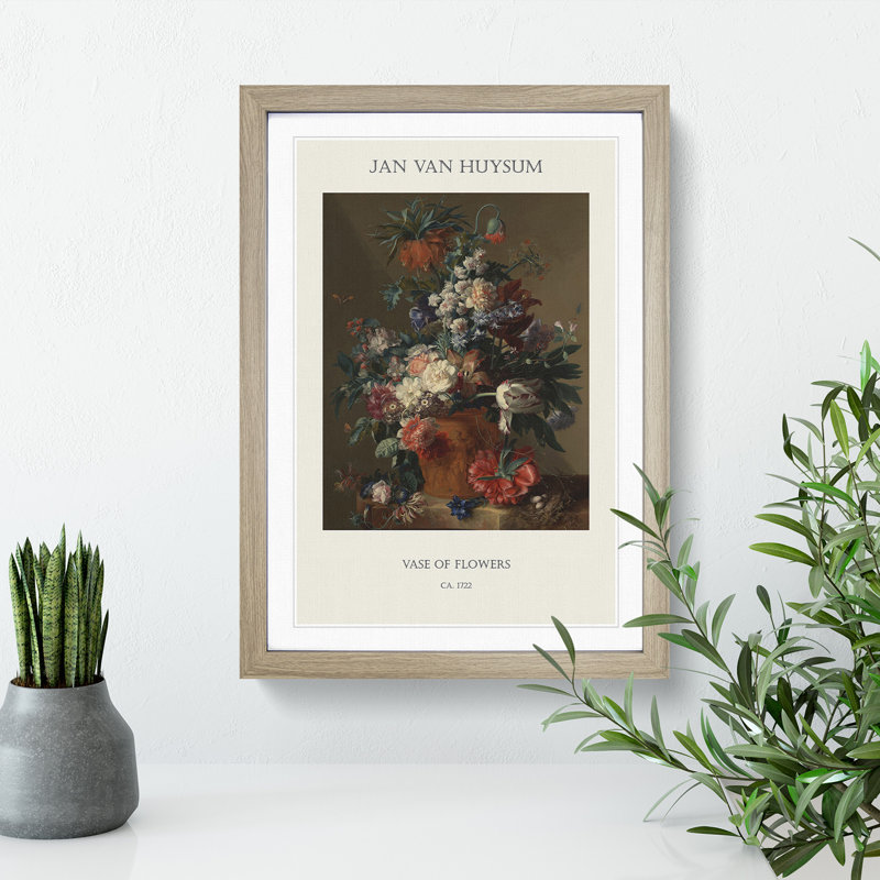 Still Life With Flowers Vol.13 by Jan Van Huysum Framed Print, 36cm H x 27cm W x 2cm D, Oak Framed