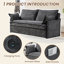 Canapé-lit 59,5 pouces, canapé-lit, rangement latéral et chaise de chargement USB / C-TYPE pour salon, chambre à coucher, appartement-1616267497