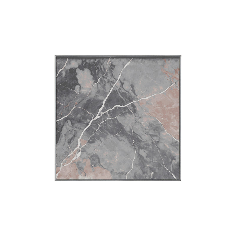 Machine Washable Gray Area Rug, Square 6'