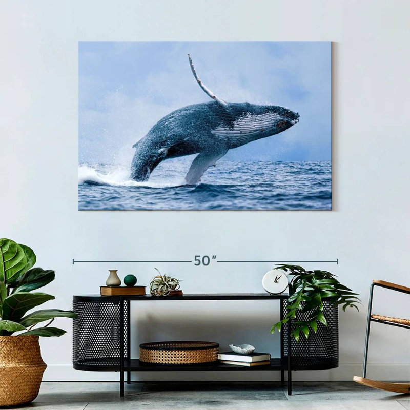 Brampt Leaping Humpback Whale, 32" H x 48" W