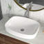 Lavabo de salle de bain rectangulaire en céramique semi-encastré au-dessus du comptoir L 20 po x l 15 po