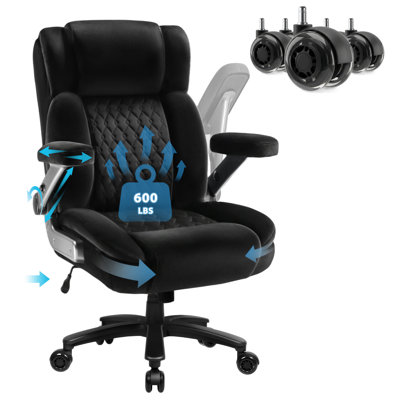 Big And Tall Office Chair With Adjustable 5d Flip Arms＆lumbar Support