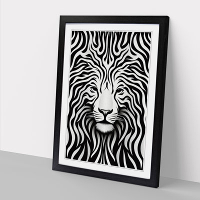 Tiger Op No.2 - Single Picture Frame Print on Wood