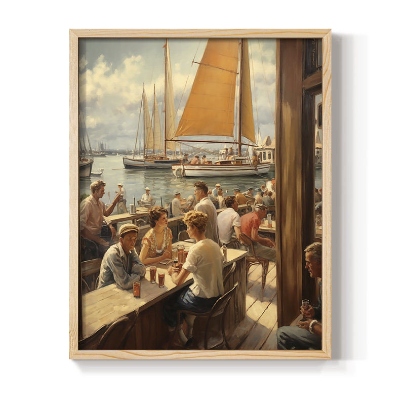 NAUTICAL Series DCxxxi, reproduction encadrée - bois massif, Naturel, H 11 po x l 9 po