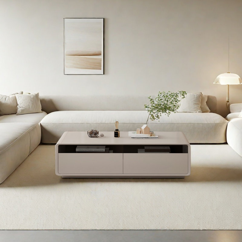 Table basse Modern, H 16,53 po x L 55,12 po x l 31,49 po, Gris