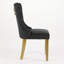 Chaise de salle à manger rembourrée en velours avec pieds cloutés en bois doré-676767645