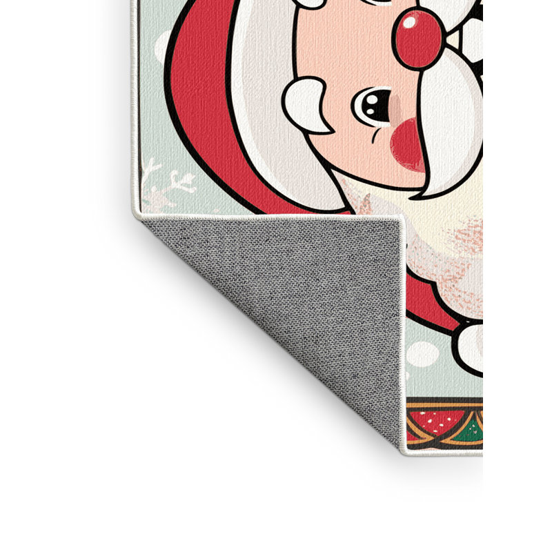 Tapis de vacances d'hiver de Noël lavable The Holiday Aisle®, Rectangulaire 2 pi x 3 pi