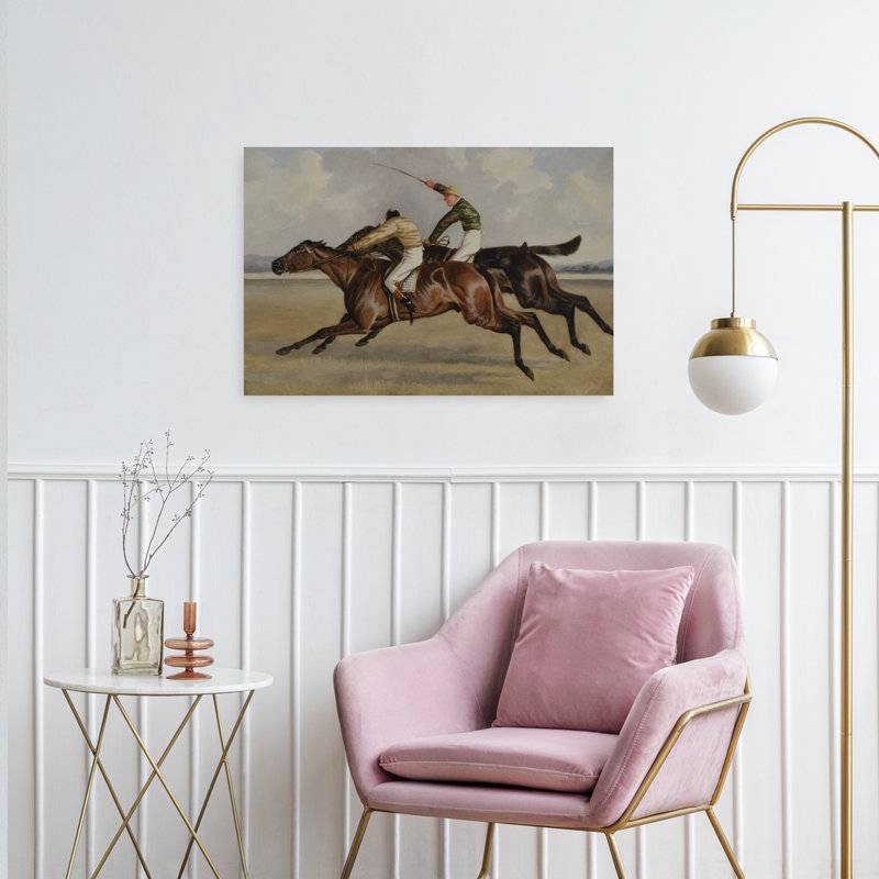 «Horse Race Finish Classic Contemporary Horse», reproduction d'art murale, H 24 po x l 36 po