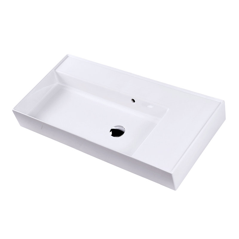 Aquaotto 40'' L Bathroom Sink, 0 Hole