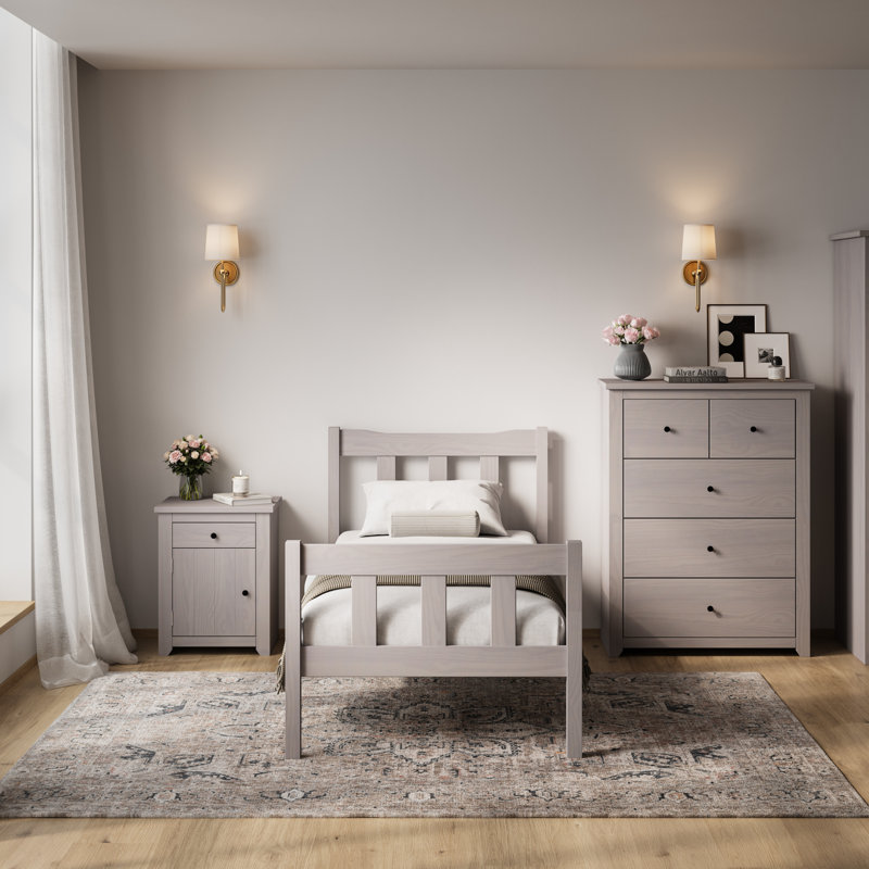 HAVANA PINE BEDSIDE CABINET, Gray