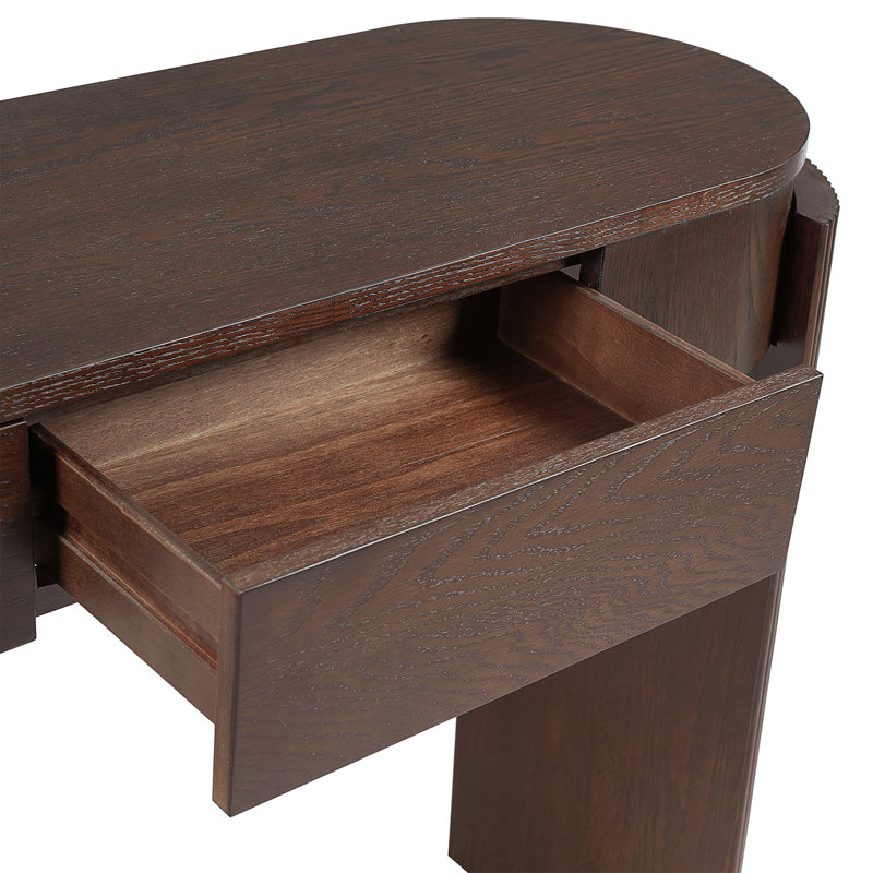 Trexm Entryway Table With Grain Finish, Espresso