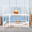 Lit sur pied en bois avec rails de sécurité et toit-508775050-508775048