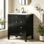 Meuble-lavabo de salle de bain avec lavabo, 3 tiroirs et support de rangement à 2 niveaux-129442964