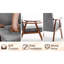 Chaise de style Mid-Century, structure en bois robuste. Rembourrage. Polyvalent pour les espaces de vie. Éponge à oreilles moderne facile à assembler. Convient à la chambre à coucher et à la pièce. À assembler-2093463479